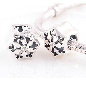 Pandora Solid Snow Flake Clear Crystal Charm