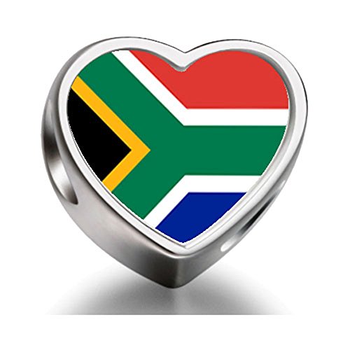 Pandora South Africa Flag Photo Flower Charm