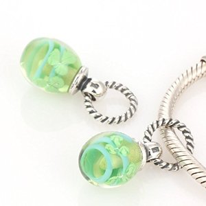 Pandora Speckled Beauty Green Crystal Charm