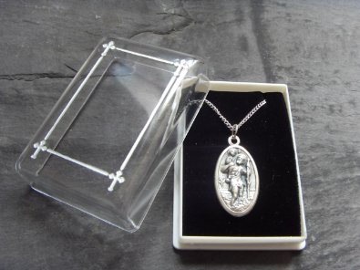 Pandora St Christoper Medal Necklace Charm image