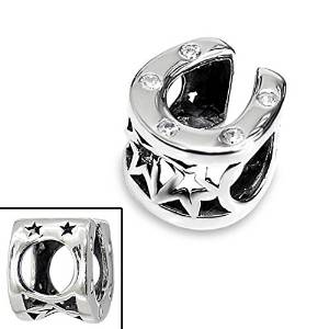 Pandora Stamped Horse Shoe CZ Charm image