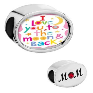 Pandora Swaroski Element Crystal I Love You To The Moon And Back Mom Charm image