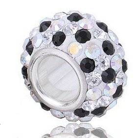 Pandora Swarovski Crystal Black Clear Charm