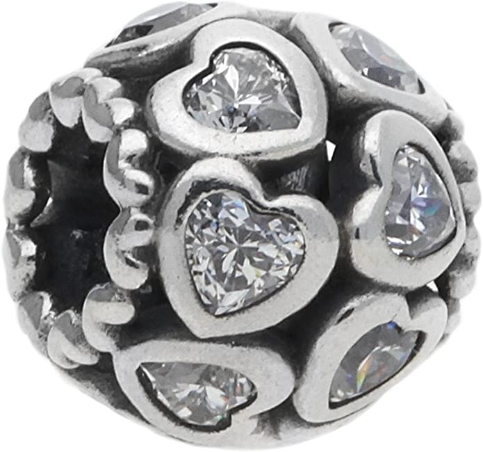 Pandora Swarovski Crystal Blossom Black Clear Light Siam Charm