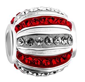 Pandora Swarovski Crystal Red And White Charm