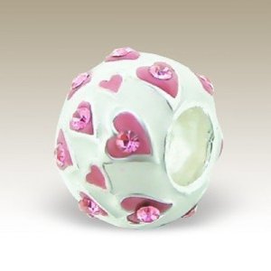 Pandora Swarovski Hearts Pink White Charm image