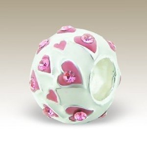 Pandora Swarovski Hearts Pink White Charm