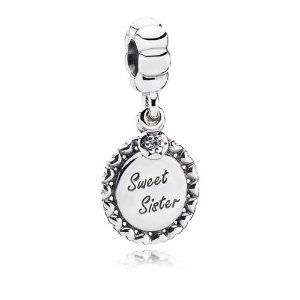 Pandora Sweet Sister CZ Dangle Silver Charm