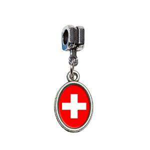 Pandora Switzerland Flag Cylindrical Photo Charm