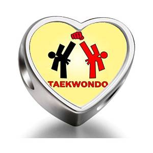 Pandora Taekwondo Cartoon Heart Photo Charm