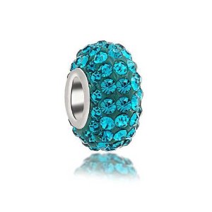 Pandora Teal Blue Swarovski Crystal Charm