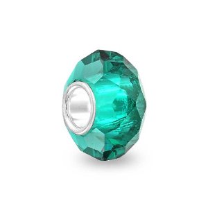 Pandora Teal Green Faceted Glass Charm