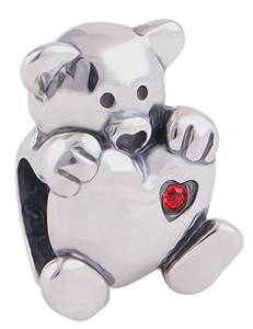 Pandora Teddy Bear Pink Heart Charm image