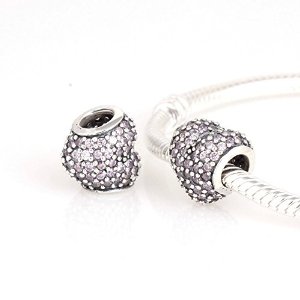 Pandora Threaded Name Pave Hearts Crystals Charm image