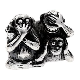 Pandora Three Monkeys Together Charm
