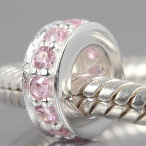 Pandora Tiny Pink Crystal Spacer Charm