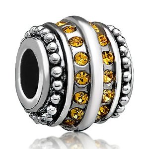 Pandora Topaz Yellow Swarovski Crystal Victorian Charm image