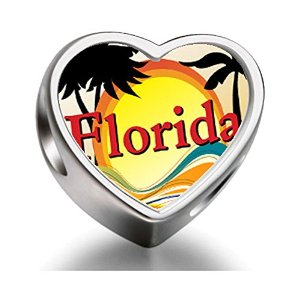 Pandora Travel Culture Florida Heart Photo Charm