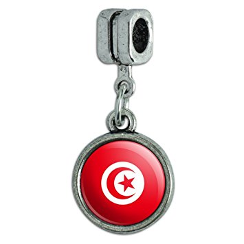 Pandora Tunisia Flag Heart Photo Charm