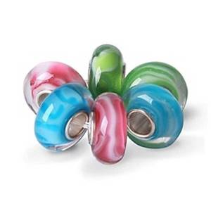 Pandora Turquoise Color Swirl Murano Glass Charm
