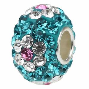 Pandora Turquoise Disk Swarovski Crystal Charm image