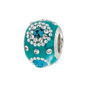 Pandora Turquoise White Swarovski Crystal Charm