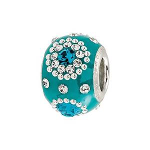 Pandora Turquoise White Swarovski Crystal Charm