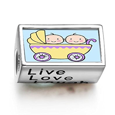 Pandora Twin Baby Live Love Laugh Photo Charm image