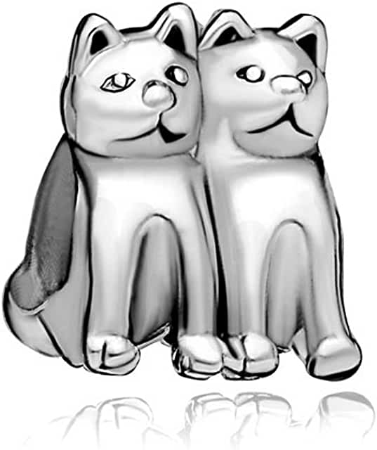 Pandora Twin Cats Silver Charm image