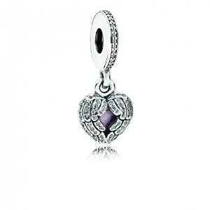 Pandora Two Angel Winged Heart Love Charm image