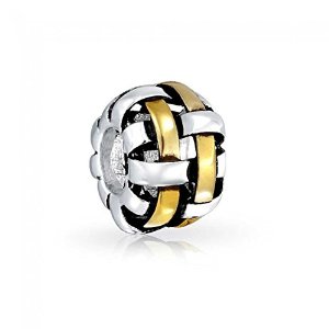 Pandora Two Tone Basket Weave Charm