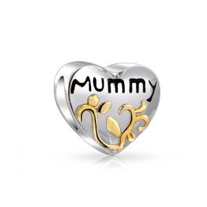 Pandora Two Tone Mummy Heart Gold Plated Charm