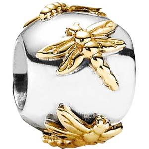 Pandora Two Tone Solid Dragonfly Charm