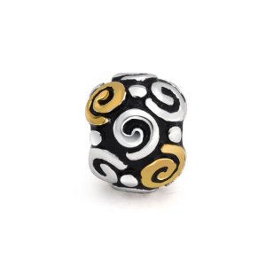 Pandora Two Tone Spiral Swirls Charm