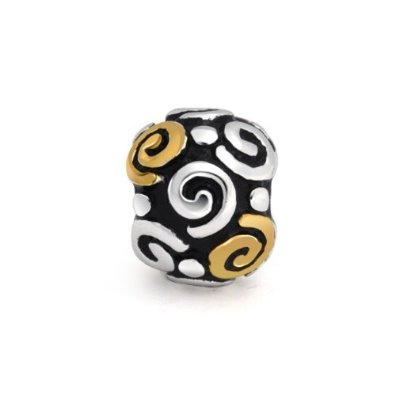 Pandora Two Tone Spiral Swirls Stopper Clasp Charm image