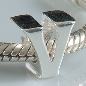 Pandora V Initial Letter Charm