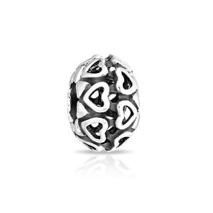 Pandora Valentine Filigree Double Row Heart Charm