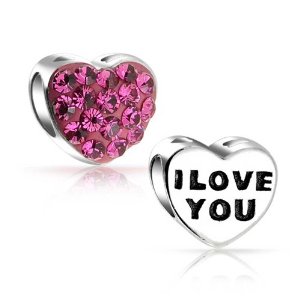 Pandora Valentine Pink Crystal I Love You Heart Charm image