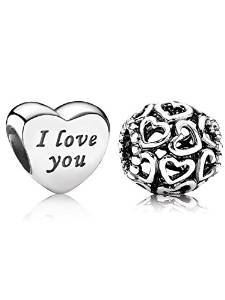 Pandora Valentine Present Engraving Heart Charm