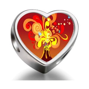 Pandora Volcanic Explosion Heart Photo Charm
