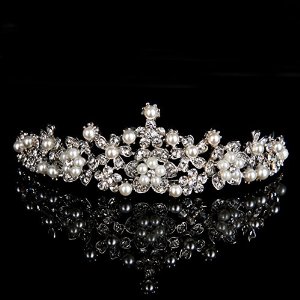 Pandora Wedding Tiara With Pearl And Rhinestone Charm