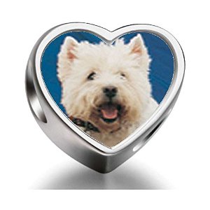 Pandora West Highland Terrier Heart Photo Charm