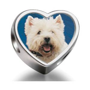 Pandora Westie Dog Heart Photo Charm