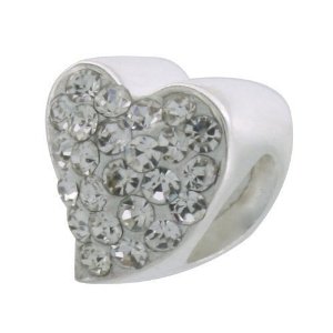 Pandora White Austrian Swarovski Crystal Heart Charm image