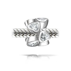 Pandora White CZ Hearts Charm image