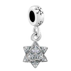 Pandora White Crystal Star Dangle Charm image