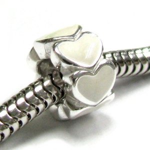 Pandora White Enamel Endless Love Heart Charm