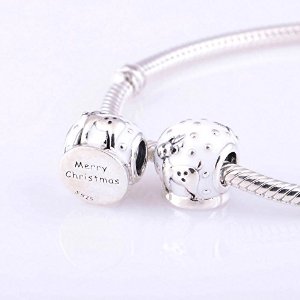 Pandora White Enamel Snow Globe Charm image