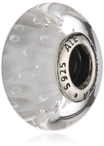 Pandora White Fizzle Murano CZ Charm image