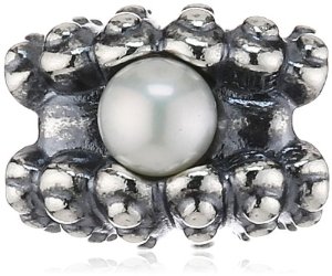 Pandora White Freshwater Cultured Pearl Charm image